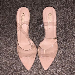 Clear heels, 7.5